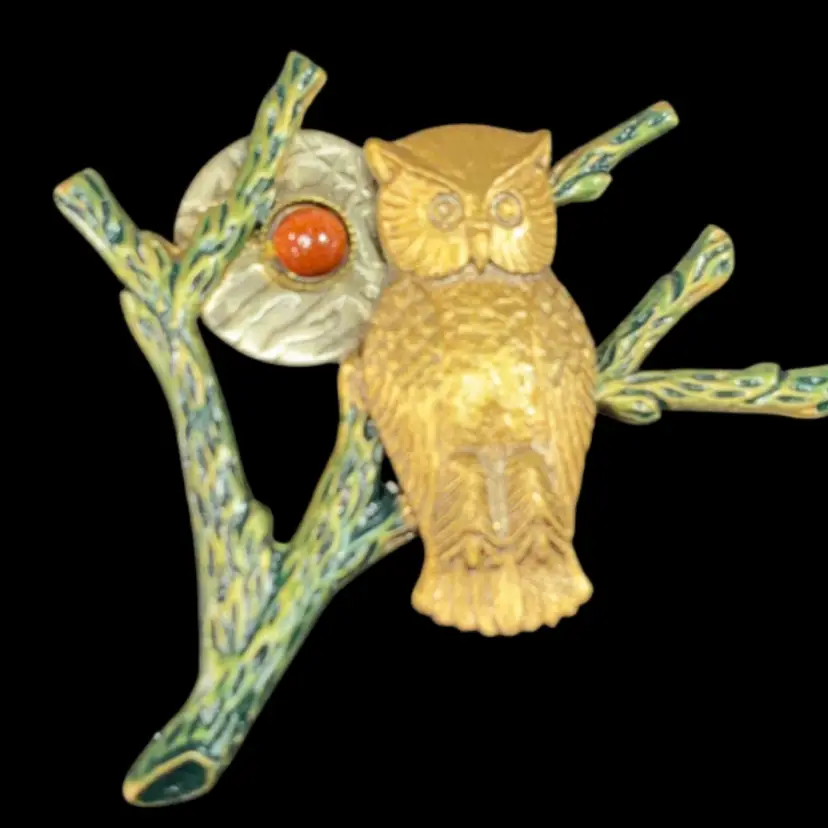 Fab Owl In Tree With Moon 1 1/2”