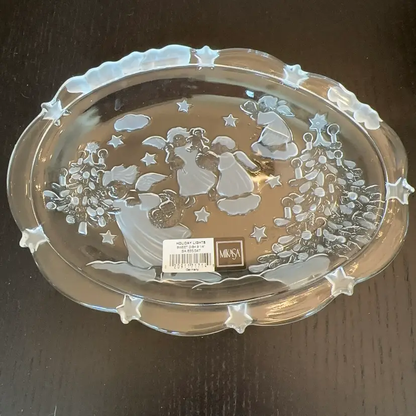 🔔 Mikasa NOS Vintage Lead Crystal Sweet Dish 9.25”