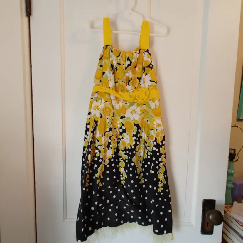 Kids- Brand: Disorderly Kids. Size 12. Yellow and black dress. Material- 100% cotton. No callouts.