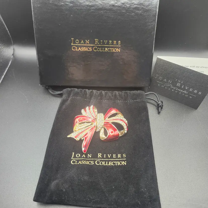 Joan Rivers Classics Red Bow Brooch
