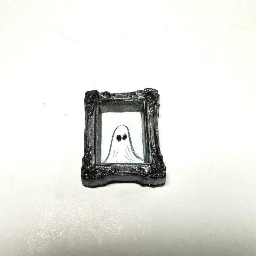 Blue Miniature Ghost Portrait Magnet Made By Me 1” X .75”