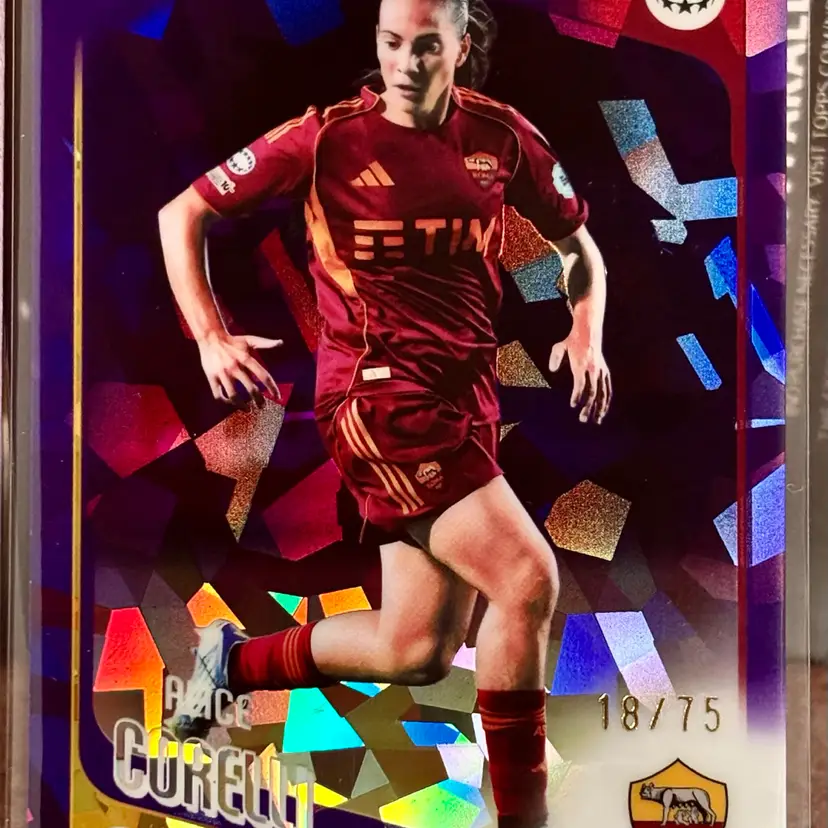 Alice Corelli 2025/26 Topps Chrome UWCL Sapphire Purple /75 Roma Italy