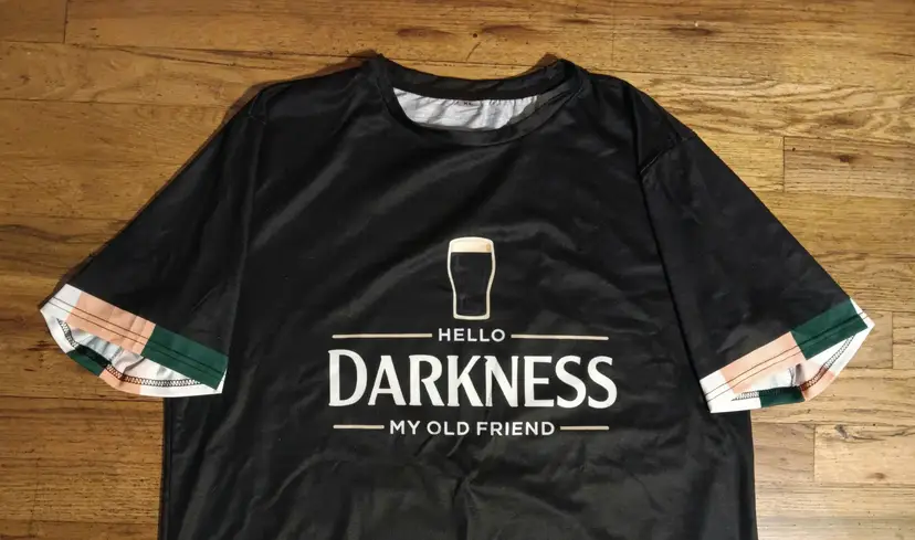 Guinness Beer Darkness My Old Friend t-shirt NEW Irish Ireland soccer rugby