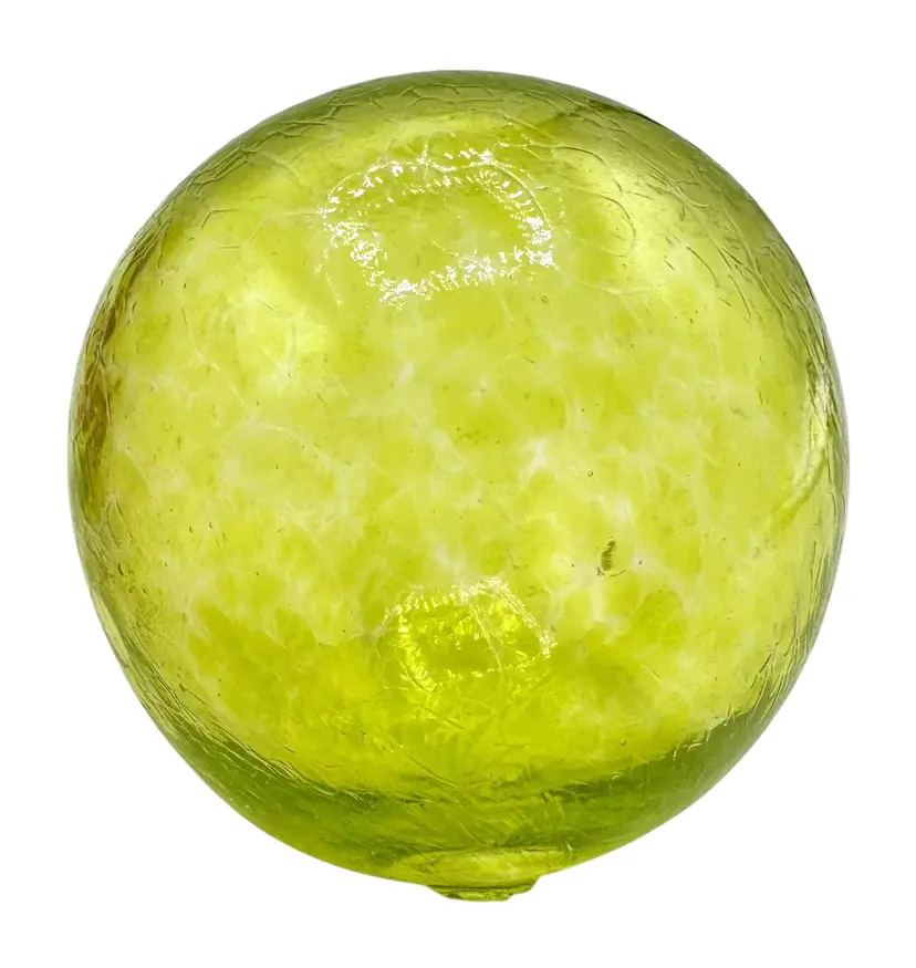 Handblown Glass Decorative Ball Orb Sphere Float Lime Green 3”