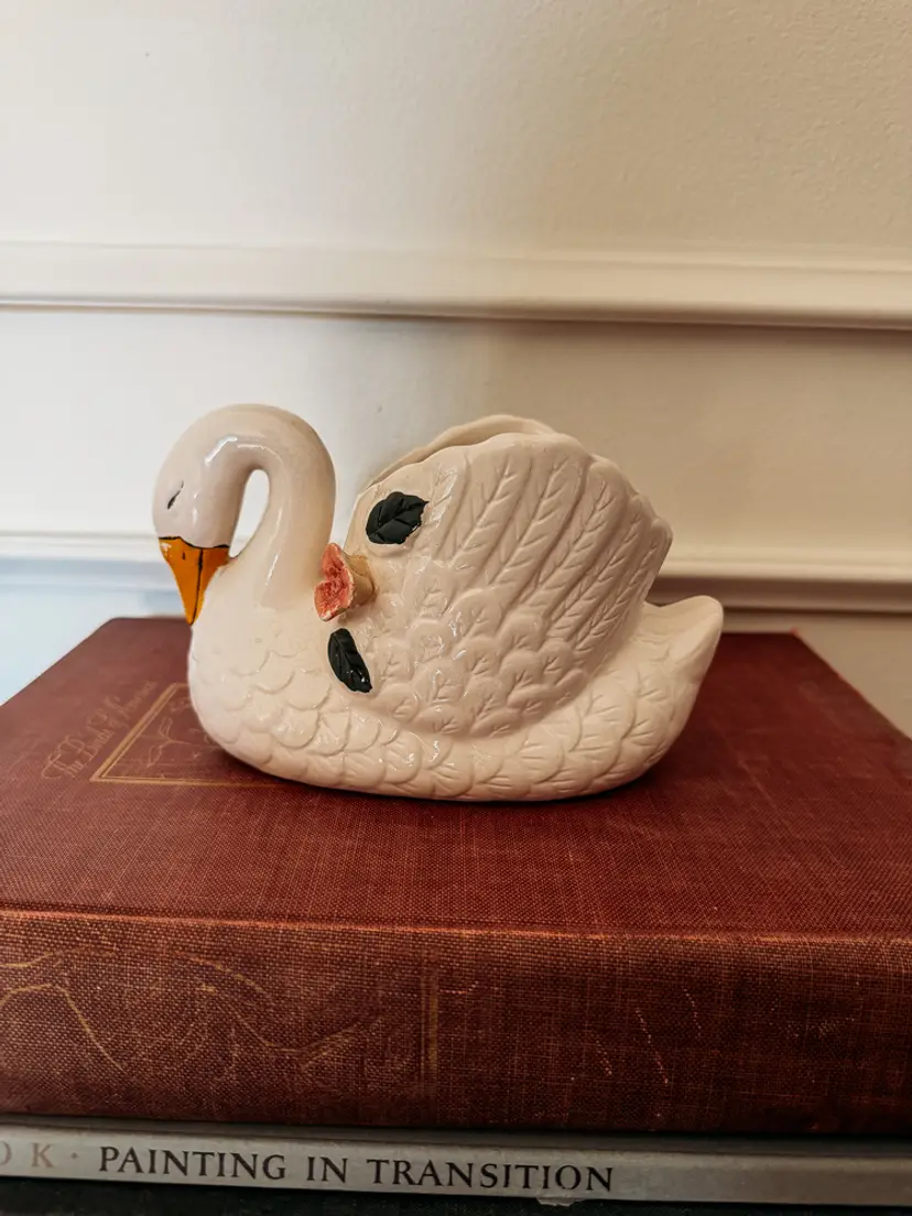 Porcelain Swan Planter