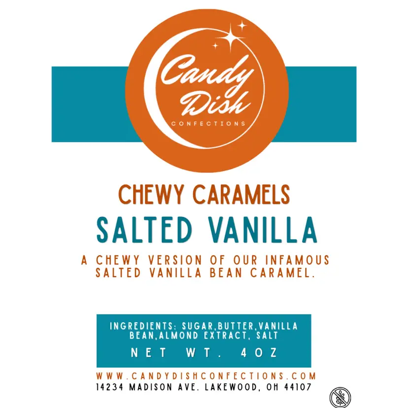 🐿️SALTED VANILA Soft & Chewy Caramels-10 Piece Bag