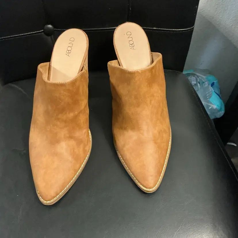 Abound Maya Brown Block Heel Pointed Toe Mule Slip On Shoes Size 13 M Women's 💞