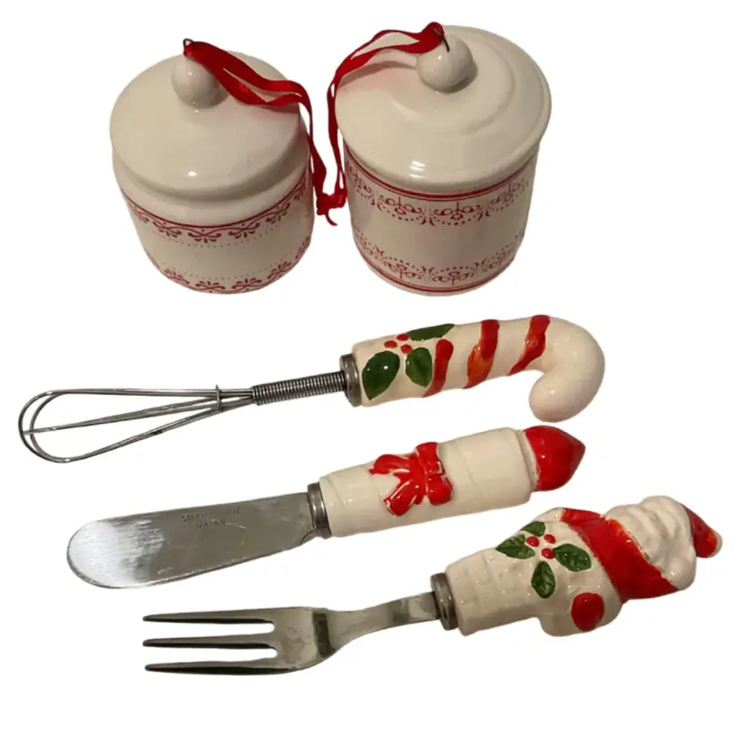 🎄Mini Crock Ornaments & Christmas Utensil Bundle
