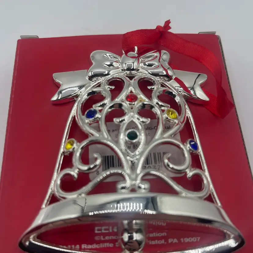 Lenox Sparkle And Scroll Bell Ornament With Jewels