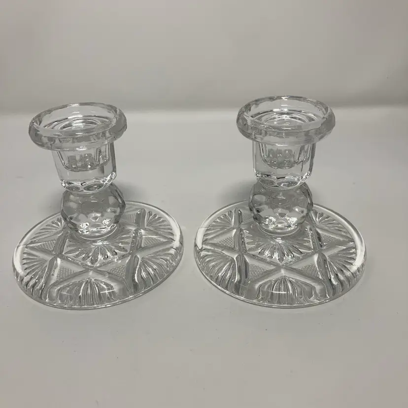 Vintage Pair Of Starburst Candle Holders Or Risers! 4” Wide 3 3/4” Tall!