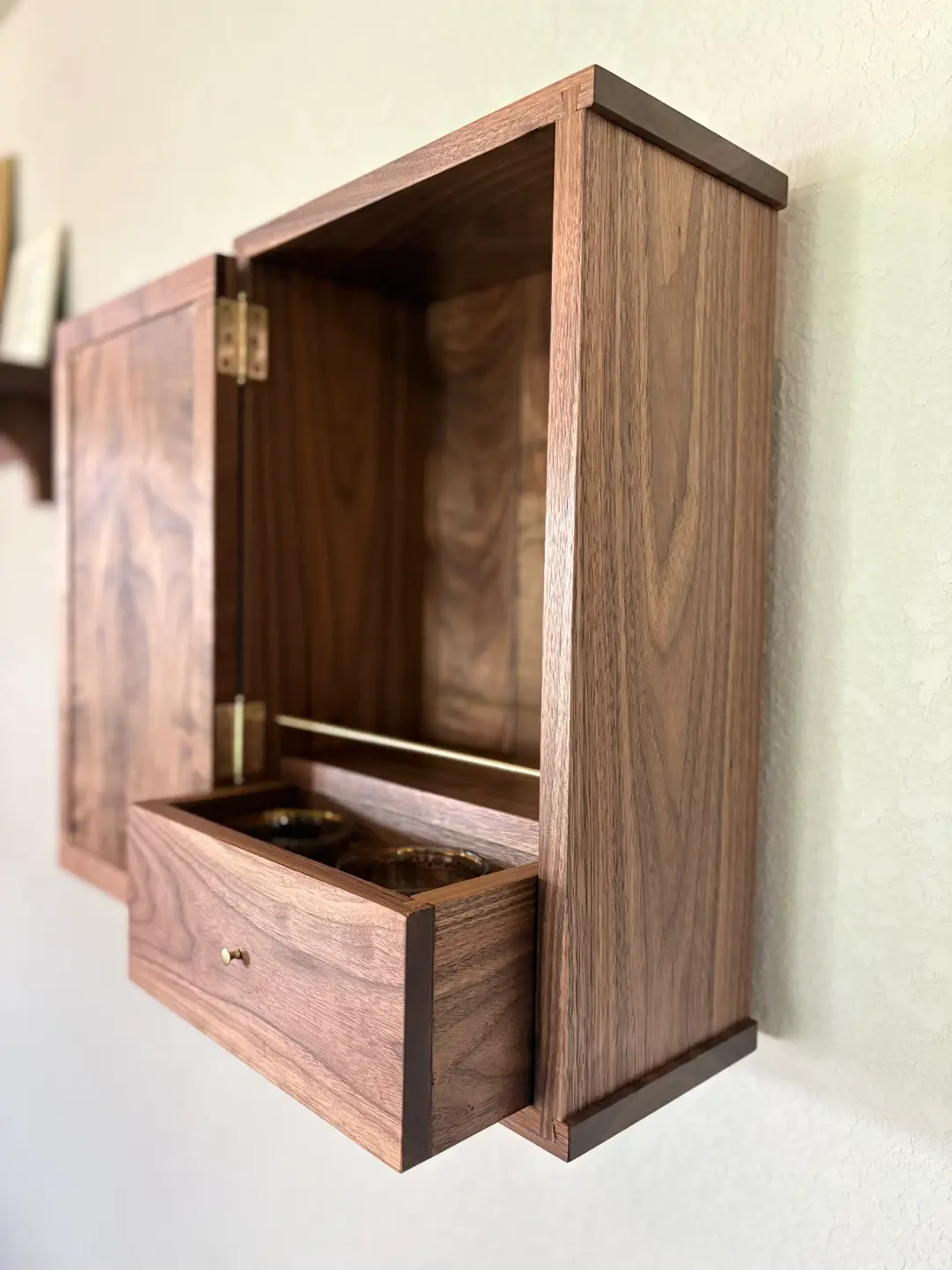 Walnut Wall Hanging Cabinet