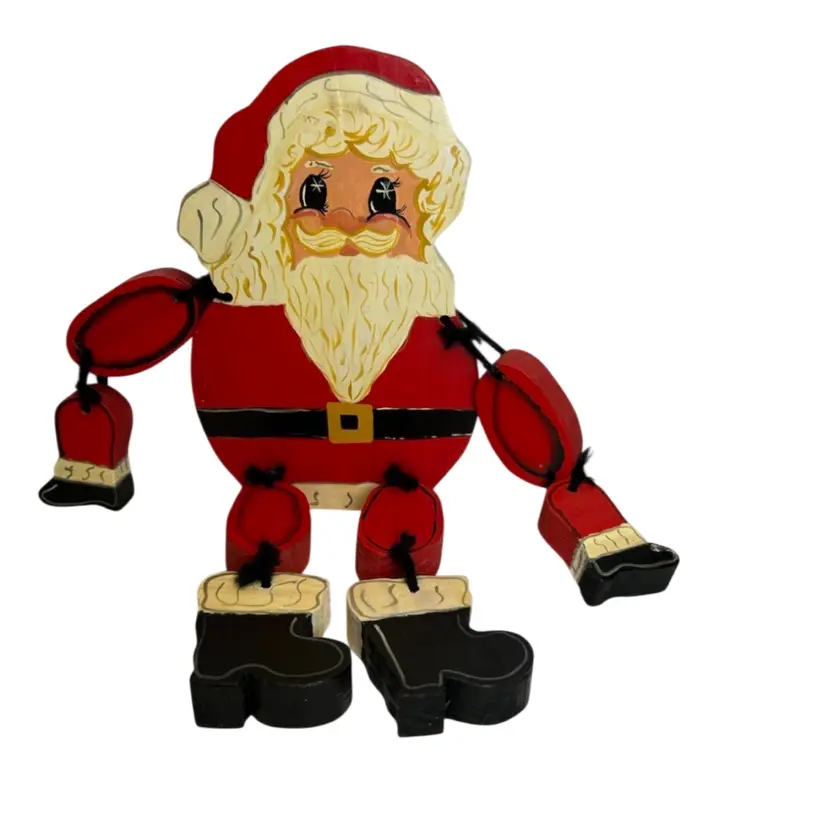 Wooden Handcrafted Missouri Park Jointed Santa Shelf Sitter 15” Total Height