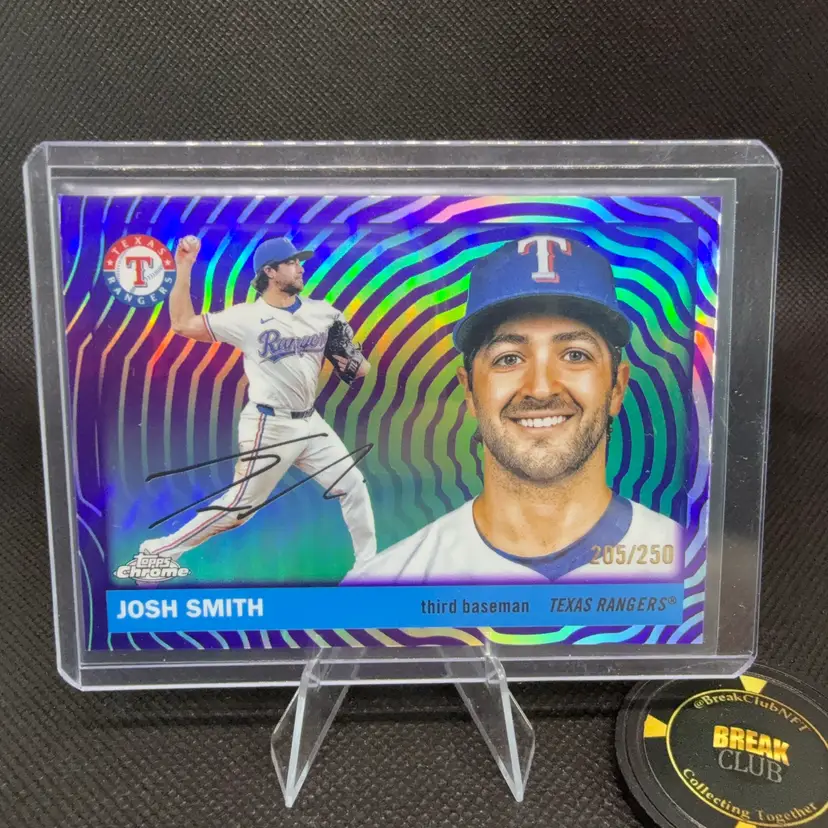 Josh Smith 2025 Chrome Platinum Purple Vibrations /250 Texas Rangers