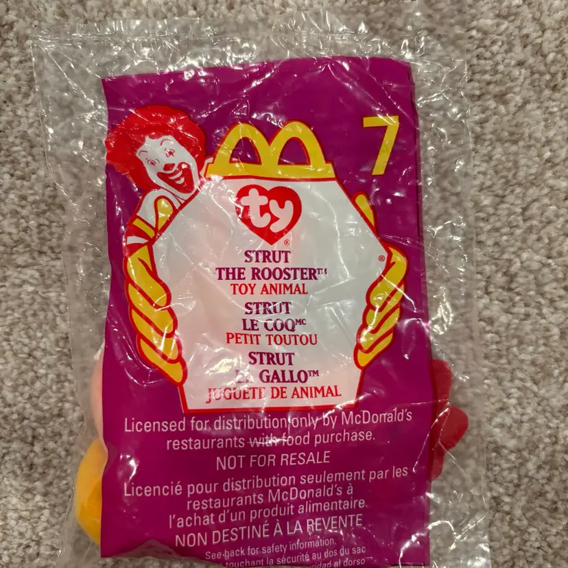 1999 McDonald’s Beanie Baby Toy; Strut The Rooster