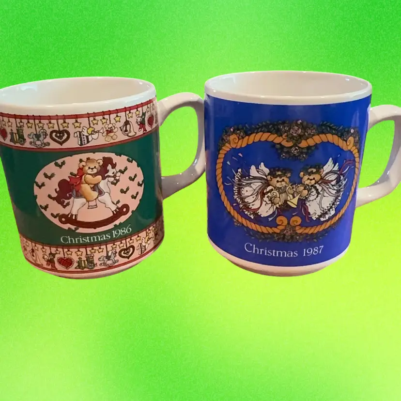 Enesco Lucy & Me Christmas Mugs Years 1986&1987