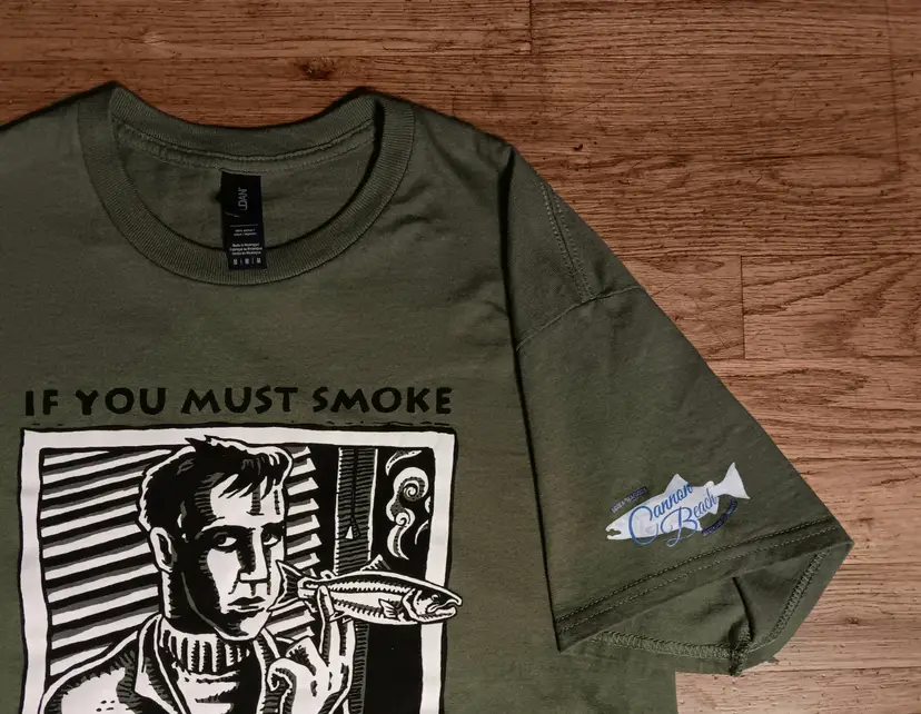 Ray Troll Smoke Salmon t-shirt Cannon Beach Edition Fish Animal Oregon