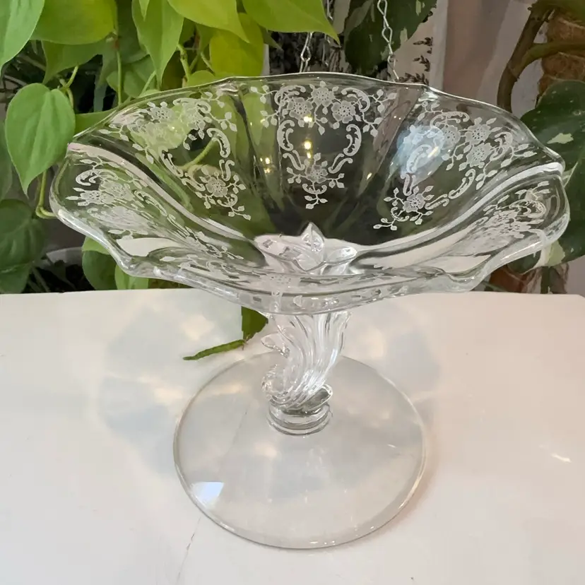 Fostoria Meadow Rose Pedestal Bowl