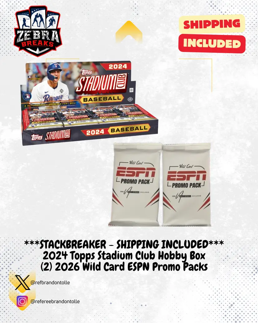 ZB 26316: ***STACKBREAKER*** 2024 Stadium Club/(2) 2026 Wild Card ESPN Packs Rip
