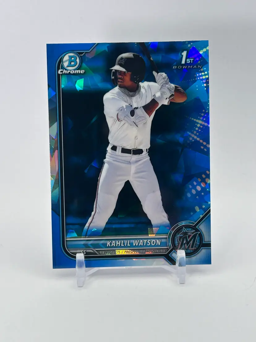 Khalil Watson - 2022 Bowman Chrome Prospect Sapphire 1st - Cleveland Guardians (MIA uniform)