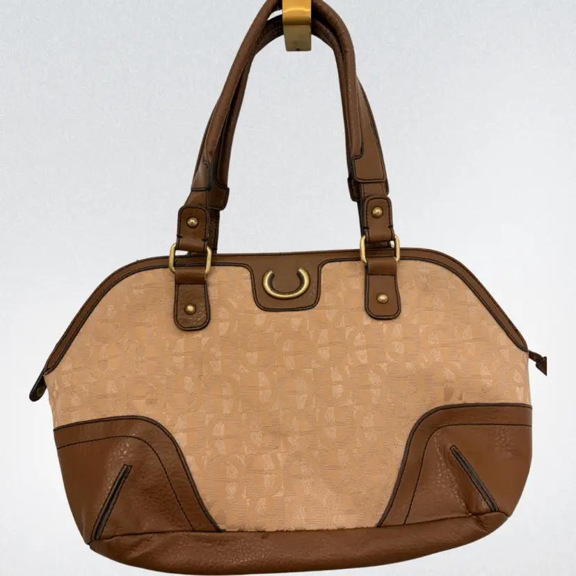 Etienne Aigner Monogram Jacquard Satchel Bag - Large 17"