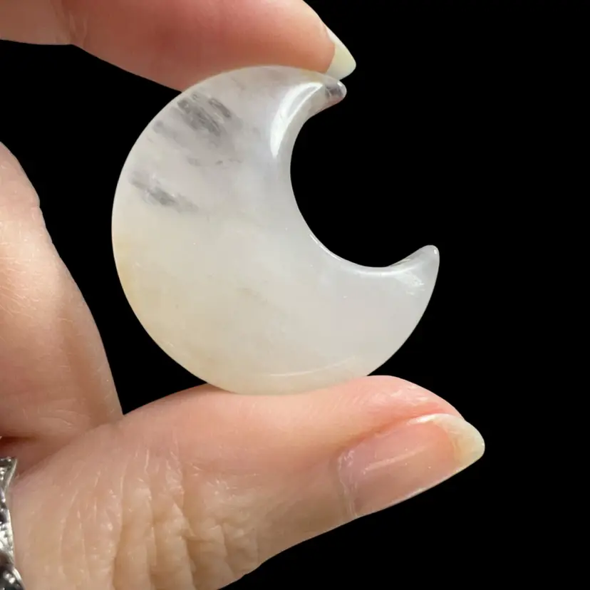Milky Quartz Half Moon 1”