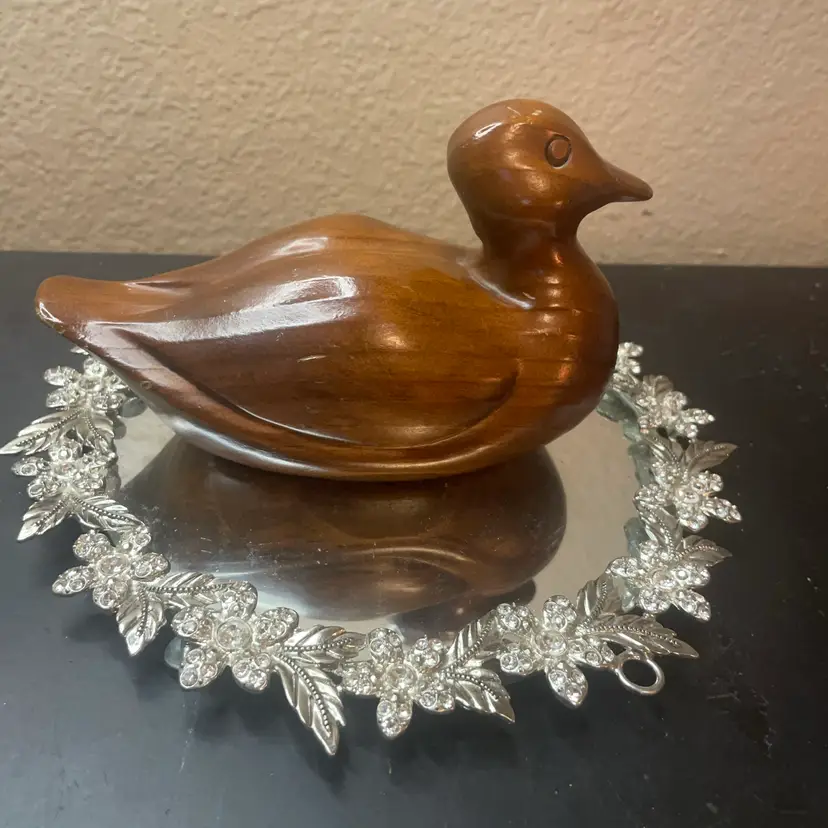 Signed Dave Butz 1982 hand-carved wooden duck decoy