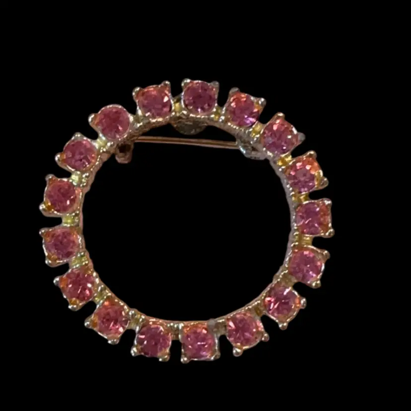 Pink Rhinestone Brooch