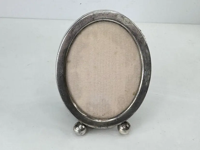 Vintage Inman Sterling Silver Oval Picture Frame Feet Easel Back 36.4g SS503