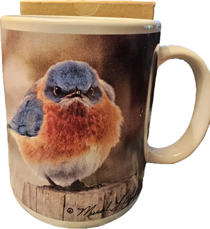 Vintage 1979 Michael L. Smith "The Mad Bluebird" Mug with Original Box