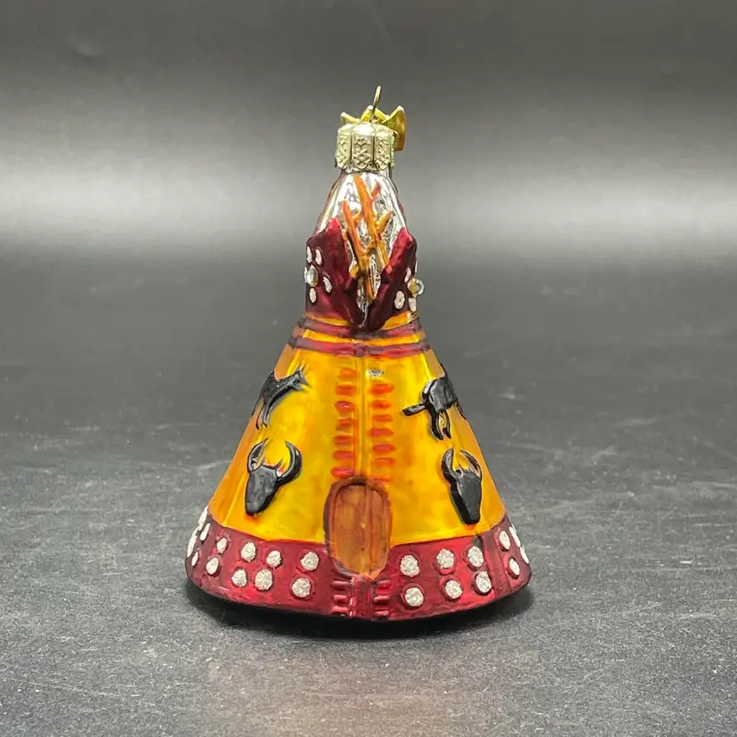 Kurt Adler Blown Glass Teepee Ornament Native American Christmas Decor