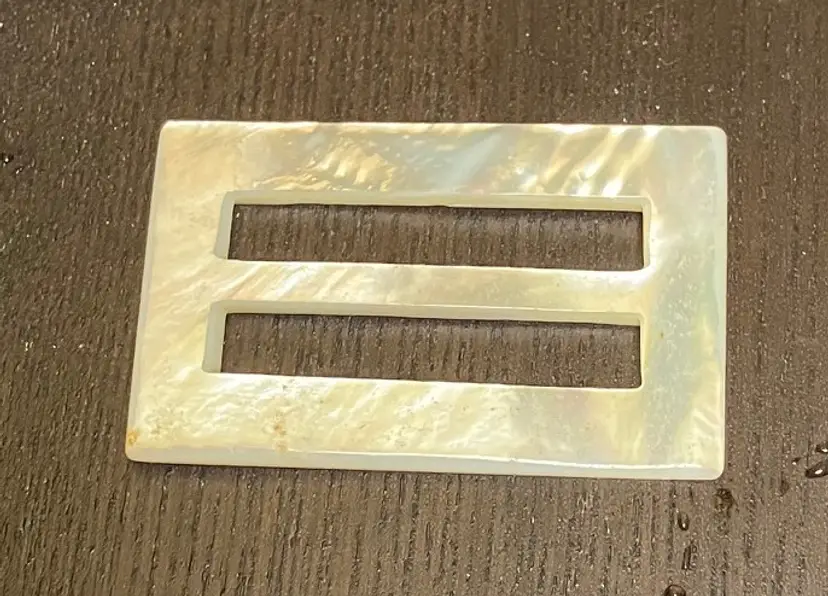 VTG Rectangular Iridescent Mother of Pearl Belt Buckle Scarf Slide