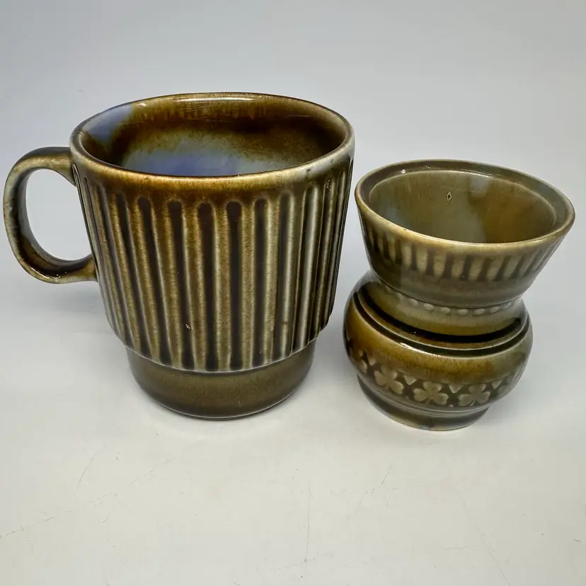 Wade Irish Porcelain Mug & Toothpick Holder Set/2