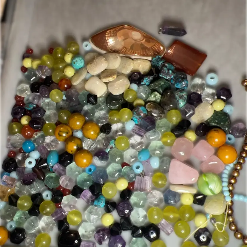 Mixed Lot Of Fire Mountain Genuine Stone Beads, Real Semi Precious Gemstones Website Example Prices Pictured Including Turquoise Moonstone Rose Quarts And Many More!
