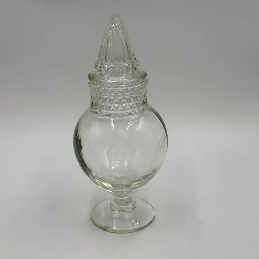 Tiffin Dakota Glass Antique Apothecary Jar Candy Counter Display With Cathedral Lid