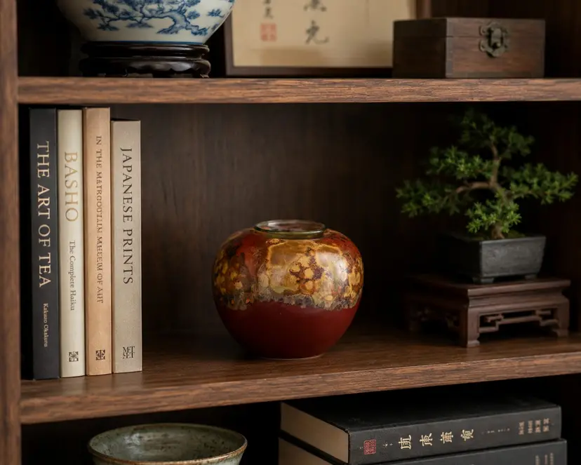 Raku Pottery Votive Holder