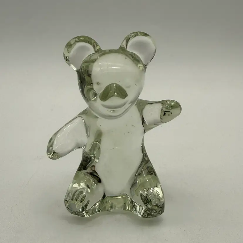 Vintage Hand Made Crystal Bear Paperweight