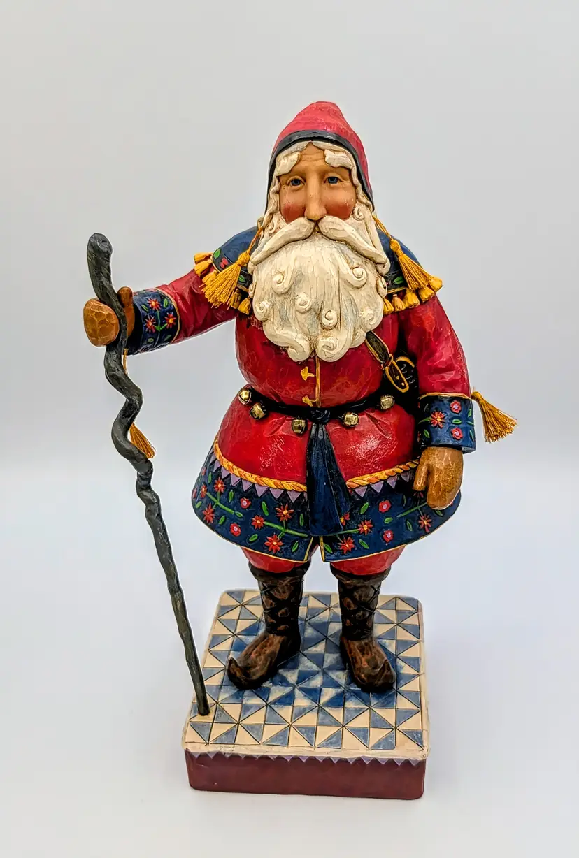 Jim Shore “Yuletide Traveler” Santa #4010489 – Retired 2008 – 11"