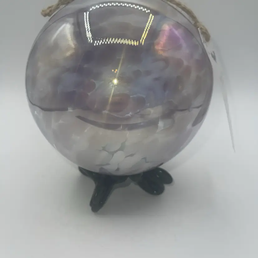 11-Crystal Ball/Globe Anwa Glass From Poland 6 1/2” X 6” Purple