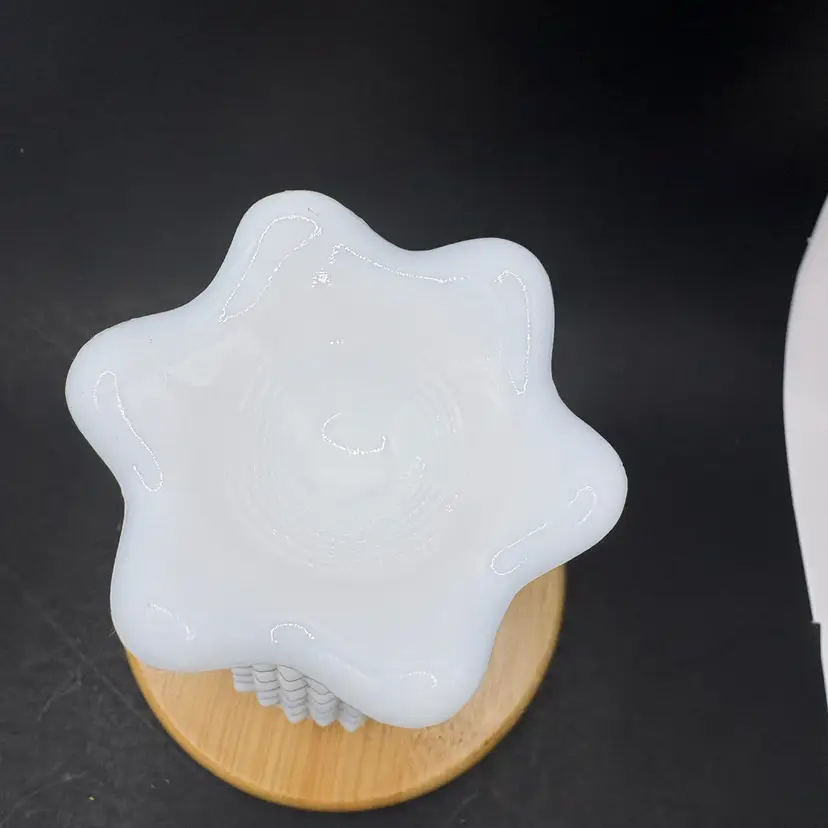 Fenton White Milk Glass Hobnail Star Bowl