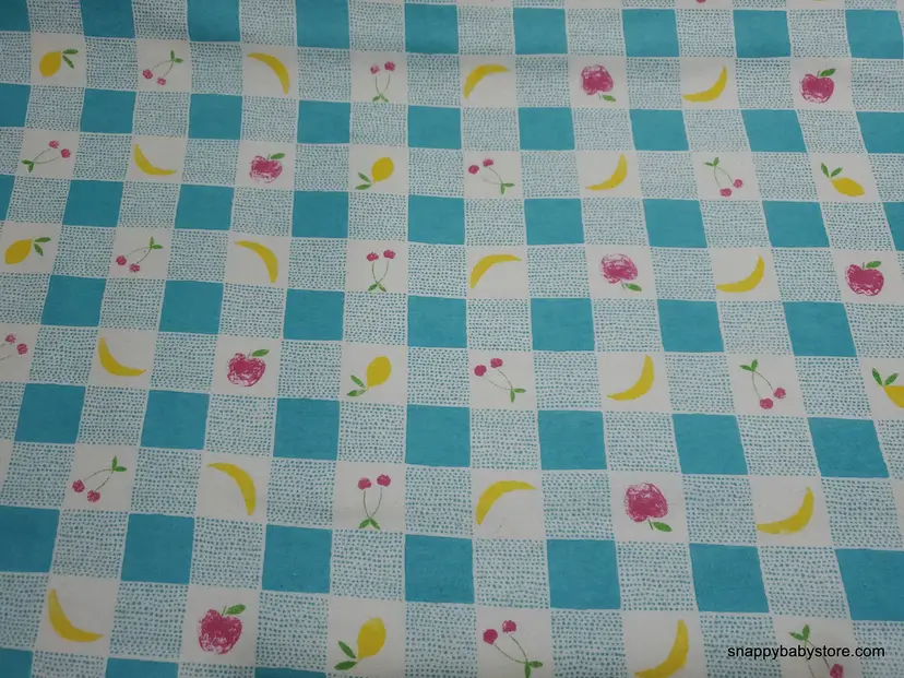 Sunny and Bright Fruit Plaid Flannel Fabric Remnant - 100% Cotton - Choose Size - Soft Craft & Quilting Fabric