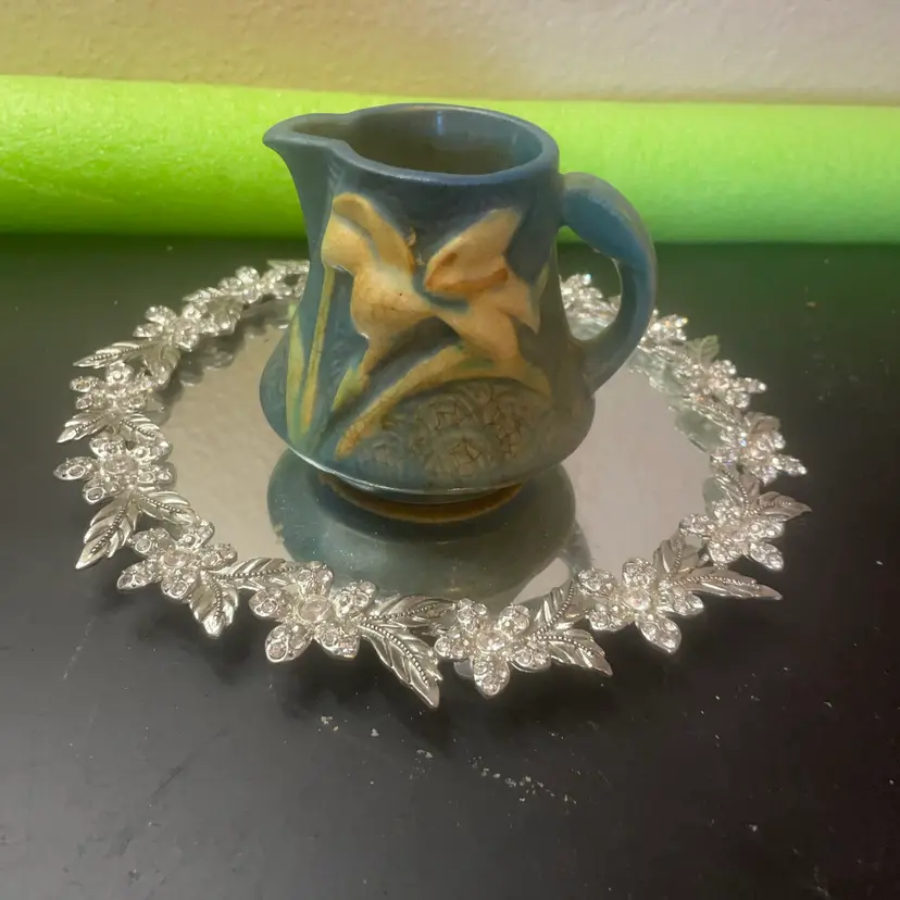 1946 Roseville Pottery Zephyr Lily Blue Creamer