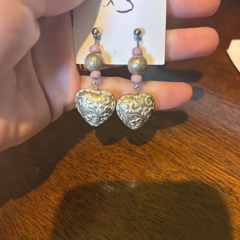Heart Dangle Ear Rings