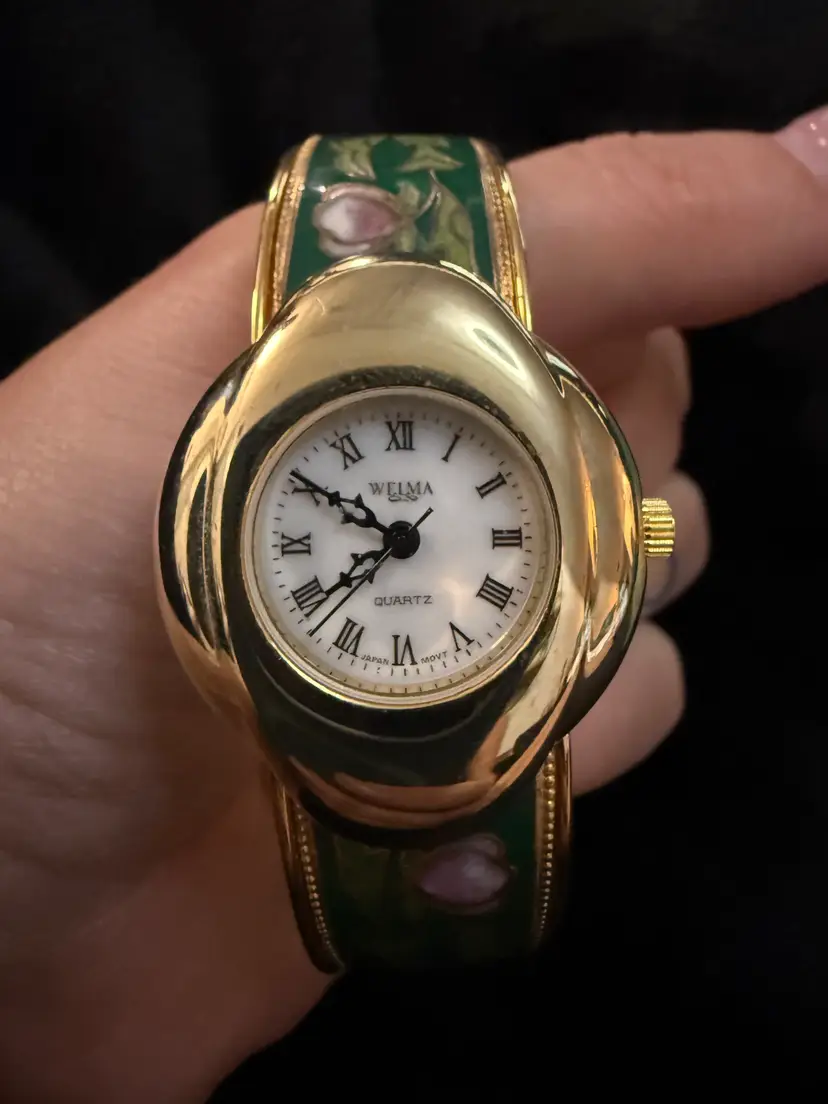 Vintage Wilma Floral Enamel Watch