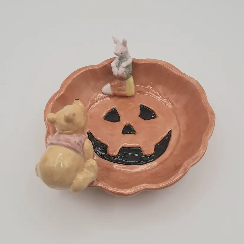 Halloween Winnie the Pooh & Piglet Jack o'lantern Trinket Dish Midwest of Cannon Falls