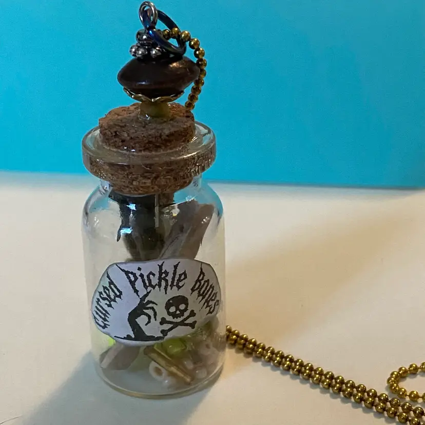 #02 - Cursed Pickle Bone Jar Pendant & Magnet