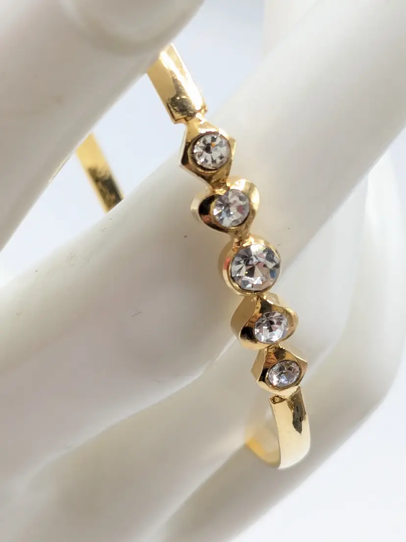 Honour Champion Ltd Gold Tone Crystal Accent Bangle Bracelet NWT