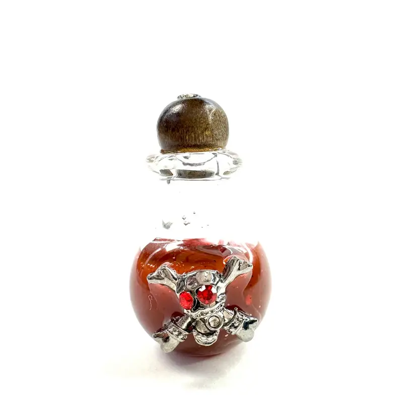 Vampire Potion Skull Crossbones Miniature Glass Bottle Made By Me 1.25” H X .5” W