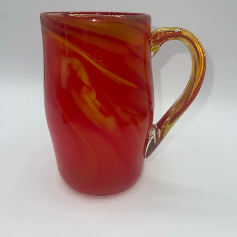 art Class Orange/Amberina Swirl Stein/Mug 6.5” Stunning