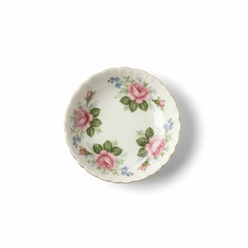 Vintage Floral Trinket Dish - Ships to Canada