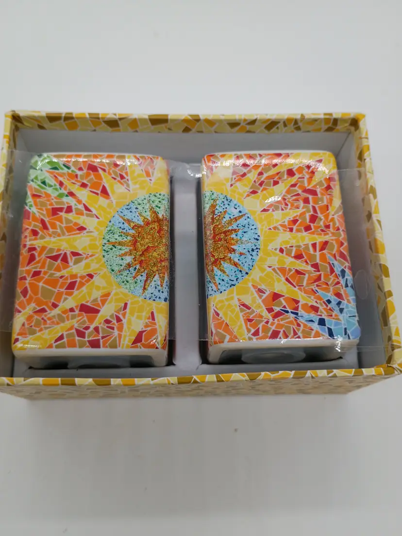 Salt & Pepper Ceramic Shakers By Javier S for Telefonica Mosaic SUN Design